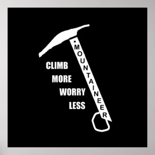 Motivational rockclimbing saying poster
