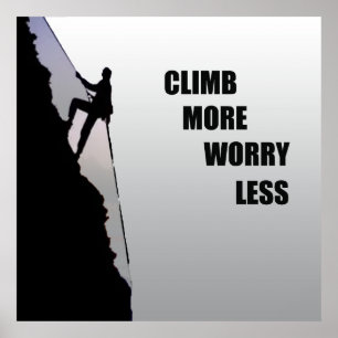 Motivational rockclimbing saying poster