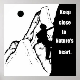 Motivational rockclimbing saying poster