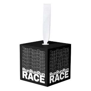 Motivational Runner In-Training Quote - Run Race Cube Ornament