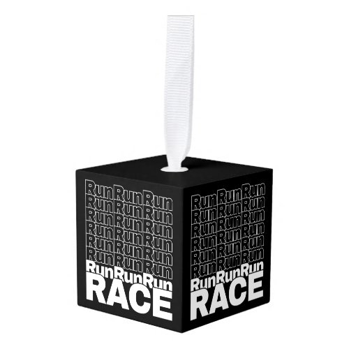 Motivational Runner In_Training Quote _ Run Race Cube Ornament