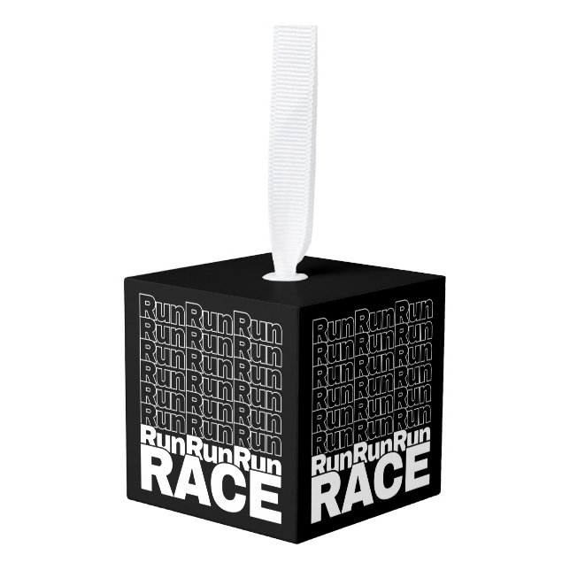 Motivational Runner In-Training Quote - Run Race Cube Ornament (Front Angled)