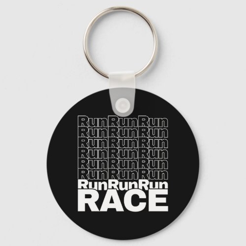 Motivational Runner In_Training Quote _ Run Race Keychain