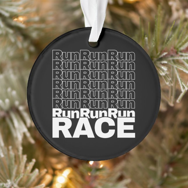 Motivational Runner In-Training Quote - Run Race Ornament (Tree)