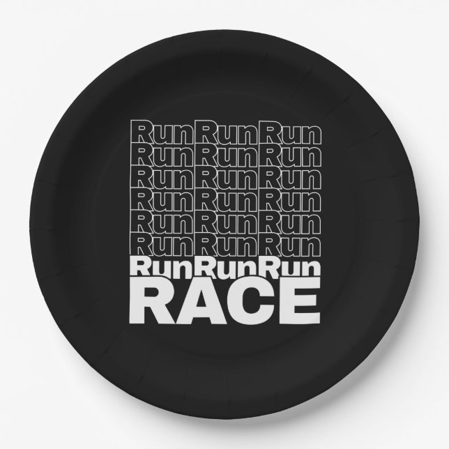 Motivational Runner In-Training Quote - Run Race Paper Plates (Front)