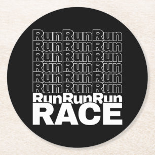 Motivational Runner In-Training Quote - Run Race Round Paper Coaster