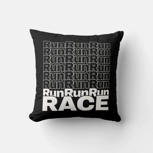 Motivational Runner In-Training Quote - Run Race Throw Pillow (Front)