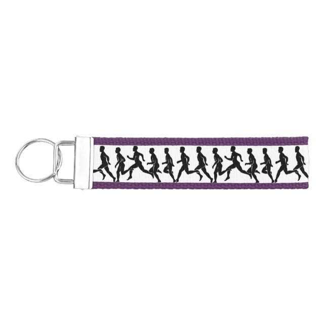 Motivational Running Black and White Wrist Keychain (Keys on Left)