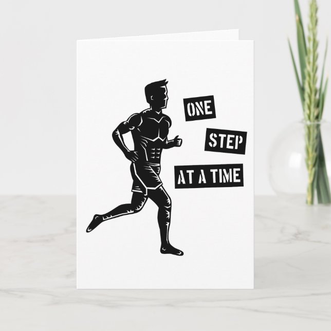 Motivational Running Quote Black Card (Front)