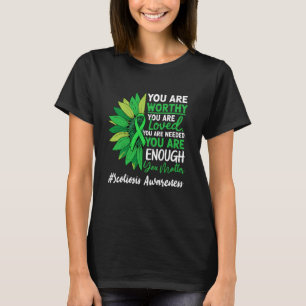 Motivational Scoliosis Awareness Green Ribbon Spin T-Shirt