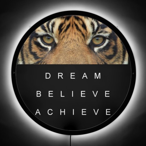 Motivational Self Improvement Quote Tiger Eyes LED Sign