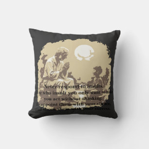Motivational “Silence & Success” Quote Throw Pillow