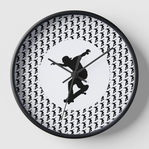 Motivational Skateboarding Quote  Clock