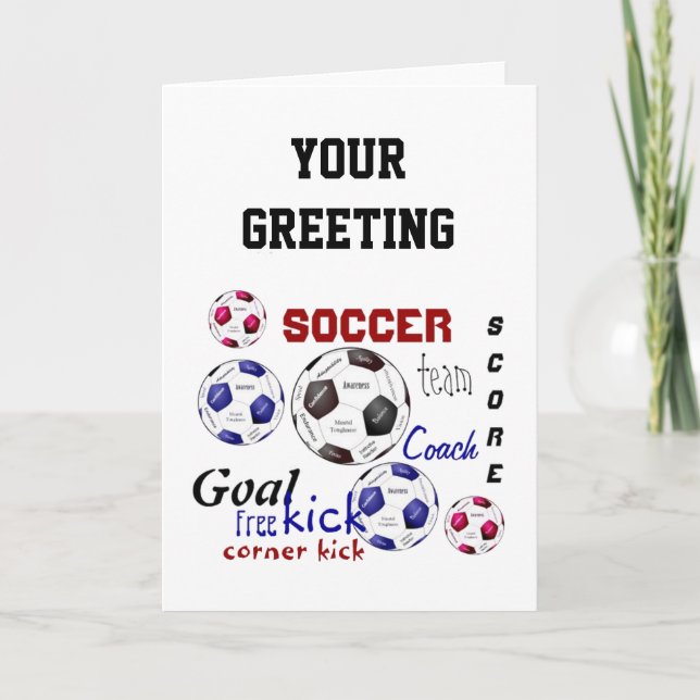 Motivational Soccer Game, Sports Words Card (Front)