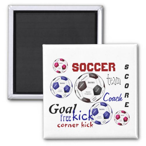 Motivational Soccer Game Sports Words Magnet