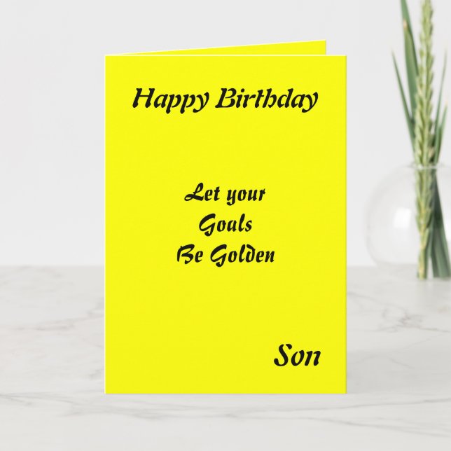 Motivational Son Birthday Cards (Front)