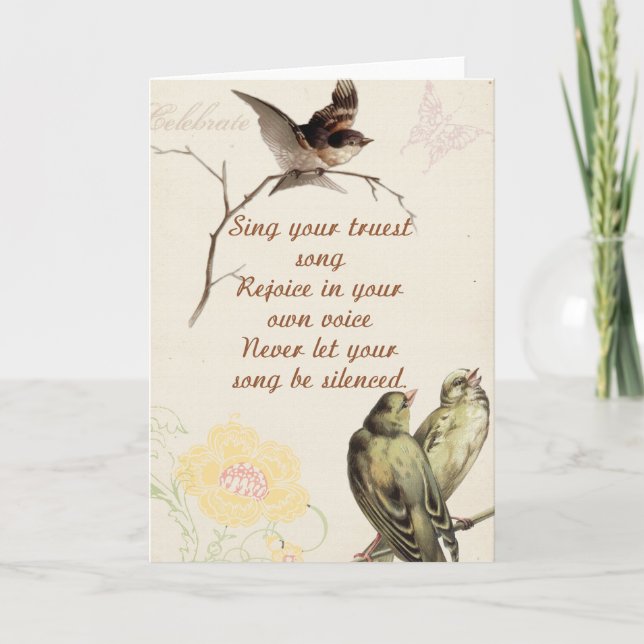 Motivational Song Birds Card (Front)