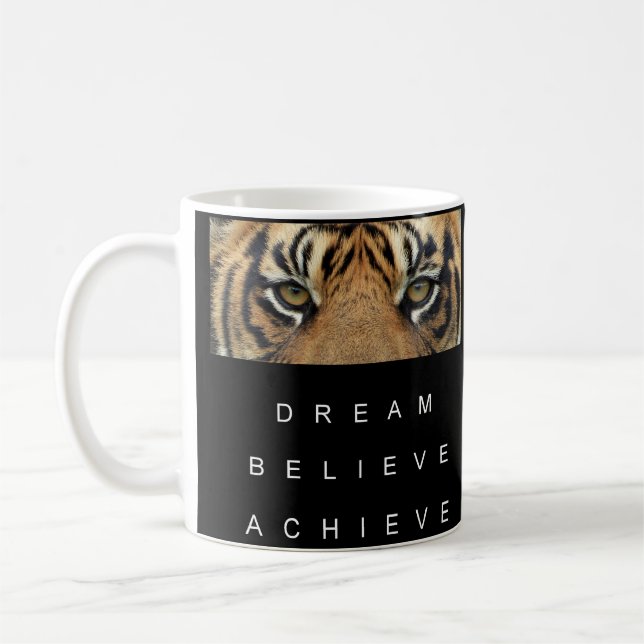 Motivational Success Achieve Quote Modern Coffee Mug (Left)