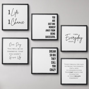 Motivational Success Board Quotes Peel And Stick Photo Tile