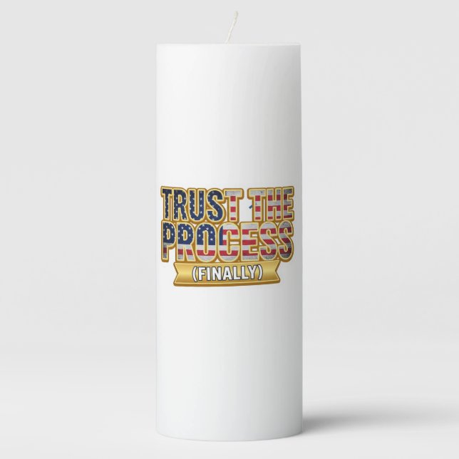 Motivational Success Decal Pillar Candle (Front)