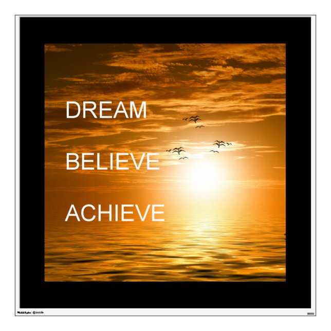 Motivational Success Goals Self Improvement Quote Wall Decal (Front)