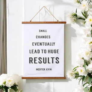 Motivational Success Gym Quotes Black White   Hanging Tapestry