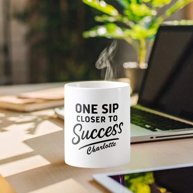 Motivational success quote black white coffee mug (Creator Uploaded)