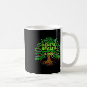 Motivational Support Green Tree Mental Health Awar Coffee Mug
