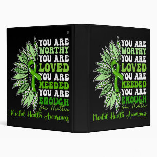 Motivational Support Warrior Mental Health Awarene 3 Ring Binder