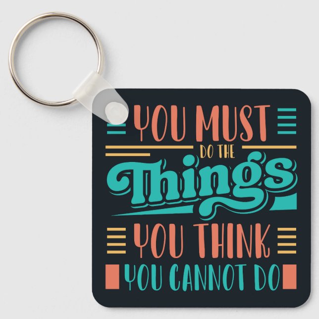 Motivational t shirt design keychain (Front)