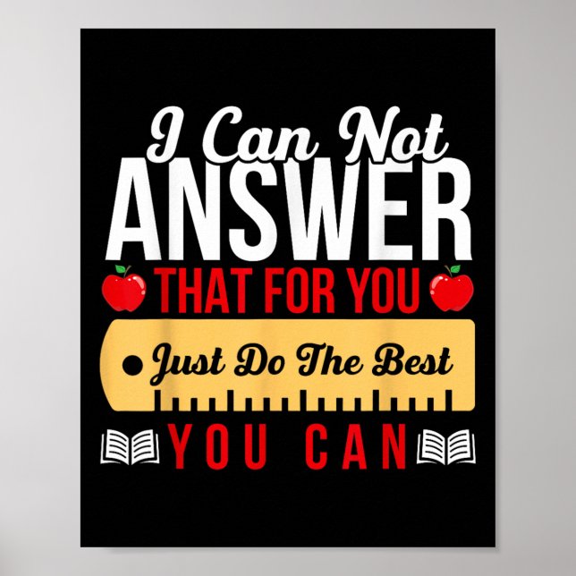 Motivational Teacher -state Testing Just Do The Be Poster (Front)