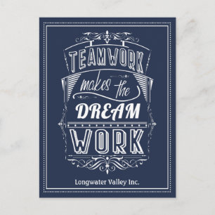 Motivational Teamwork Makes The Dream Work Postcard