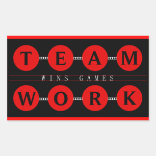 Motivational TEAMWORK Wins Games Stickers