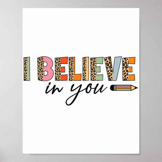 Motivational Testing Funny School Teacher Kid Test Poster (Front)