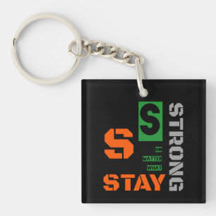 Motivational text design keychain