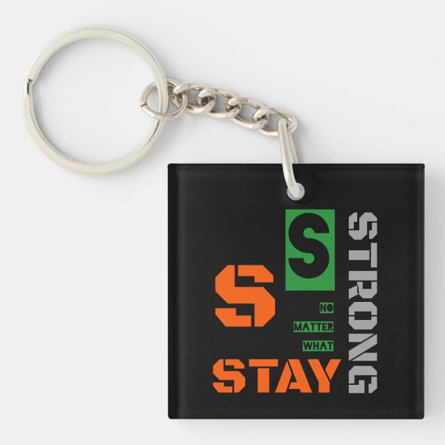 Motivational text design keychain (Front)