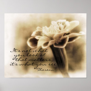 motivational Thoreau quote nature art poster