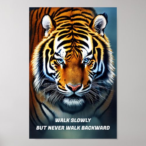 Motivational tiger art poster