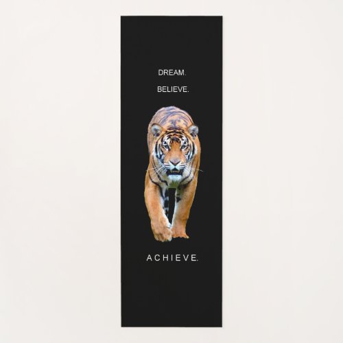 Motivational Tiger Black Template Success Quote Yoga Mat