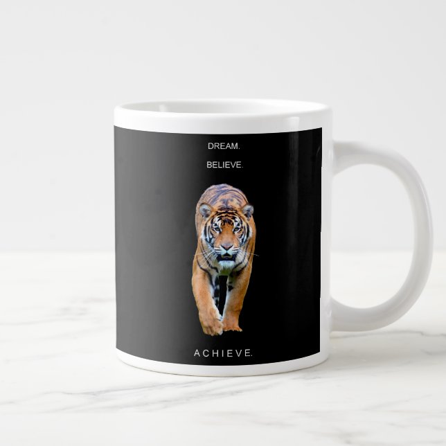 Motivational Tiger Eyes Success Quote Template Giant Coffee Mug (Right)