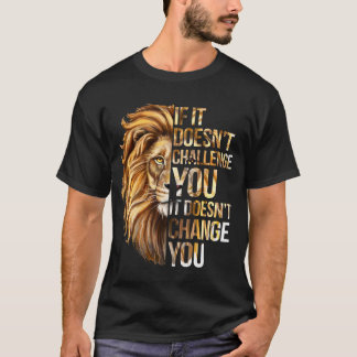 Motivational Training and Fitness Quotes Lion Mind T-Shirt