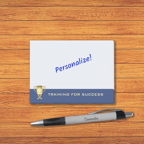 Motivational training for success navy blue post_it notes