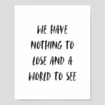 Motivational Travel Quote Minimal Black Brush Poster