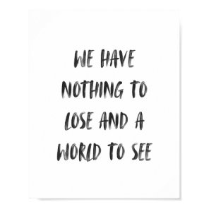 Motivational Travel Quote Minimal Black Brush Poster