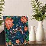 Motivational Trendy Fun Pretty Breathe Inspirivity Plaque<br><div class="desc">Inspirational Fun Happy Breathe Trendy Easel Plaque– pretty, whimsical, and stylish artwork created to inspire and uplift. Colorful, pretty floral design adds some positive vibes to your day. These fun easel plaques make great inspirational keepsakes for family, friends, coworkers, teachers, etc.. More modern, floral and motivational plaques in my store....</div>