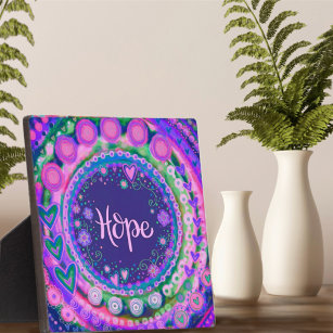 Motivational Trendy Purple Pretty Hope Inspirivity Plaque