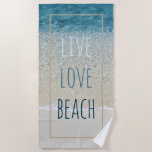 Motivational Turquoise Blue Ocean Surf Waves Beach Towel