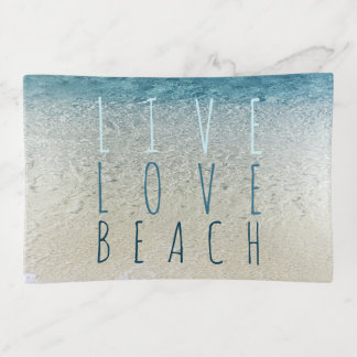 Motivational Turquoise Blue Ocean Surf Waves Photo Trinket Tray