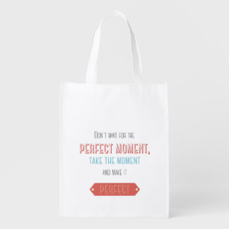 Motivational typographic retro style grocery bag