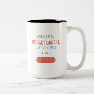 Motivational typographic retro style Two-Tone coffee mug